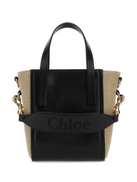 Chloe Woman Two-Tone Canvas And Leather Small Sense Shopping Bag