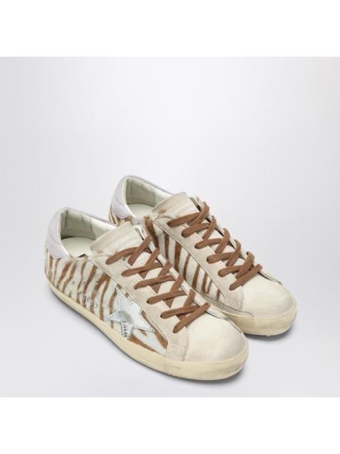 Golden Goose Golden Goose Super-Star Sneakers In Zebra Pony Hair Women