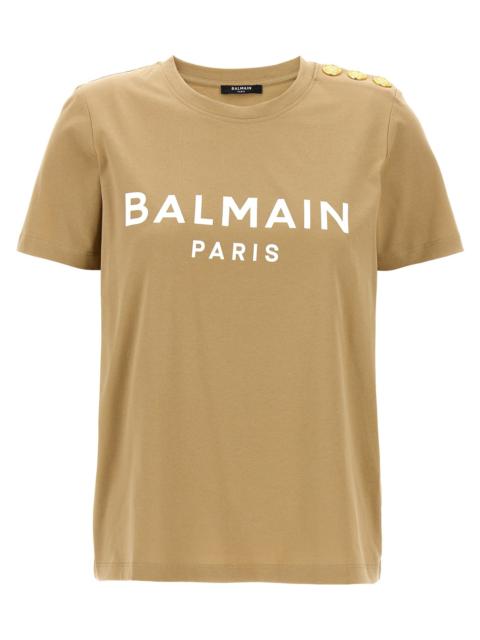 Logo Print T-Shirt Beige