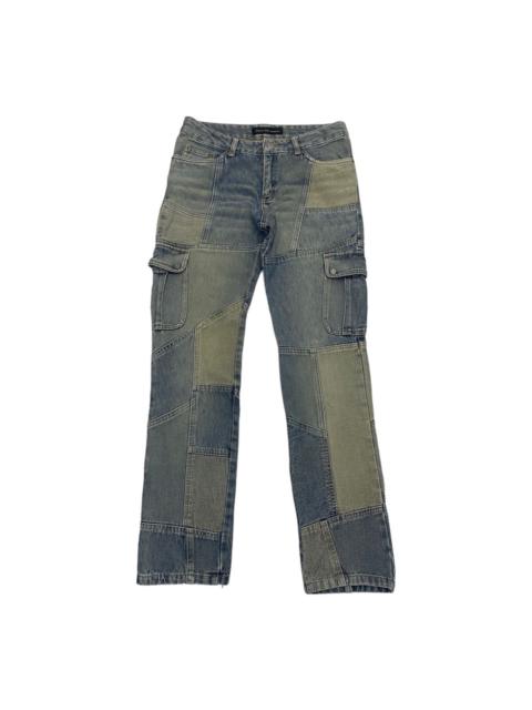 KAPITAL PATCHWORK STYLE JOUER AUX ESHECS CARGO DENIM PANTS