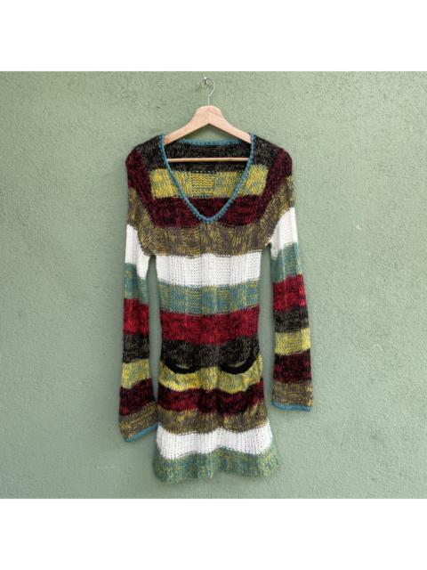 Other Designers Coloured Cable Knit Sweater - Vintage Unbranded Multicolor Long Knitwear Sweater Jumper