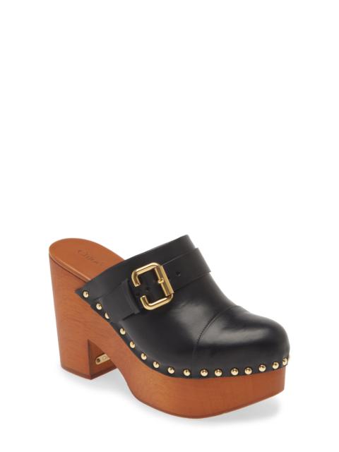 Chloé Chloé Jeanette Platform Clog in 001 Black at Nordstrom