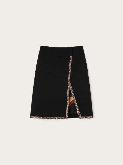 PUCCI WOOL SKIRT WITH PRINTED DETAILS