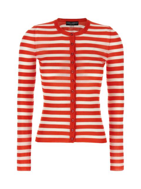 Dolce & Gabbana Striped Viscose Cardigan
