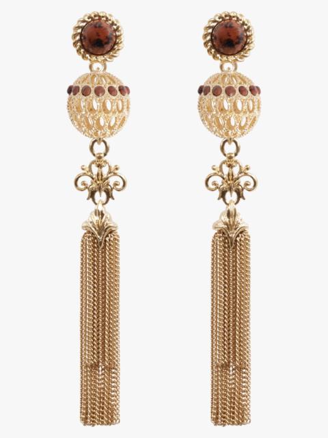 Chloé OBSIDIAN TASSLE EARRINGS | GOLD/BROWN