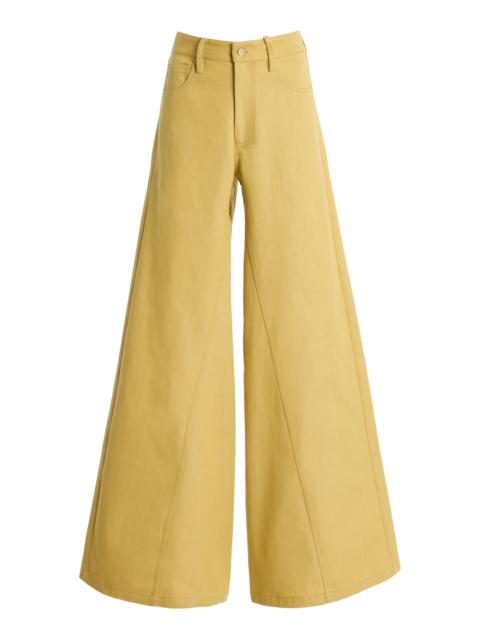 ALEXIS Dilo Cotton-Blend Wide-Leg Pants yellow