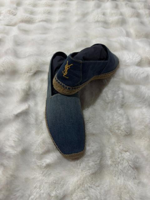 SAINT LAURENT Brand new Saint Laurent (SLP) men's espadrilles with gold logo embroidery.