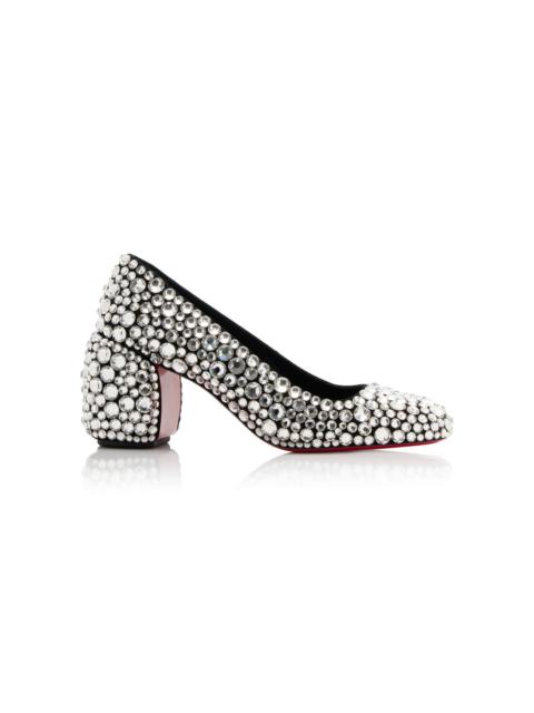 Christian Louboutin Minny Maxi 70mm Crystal-Embellished Suede Pumps black