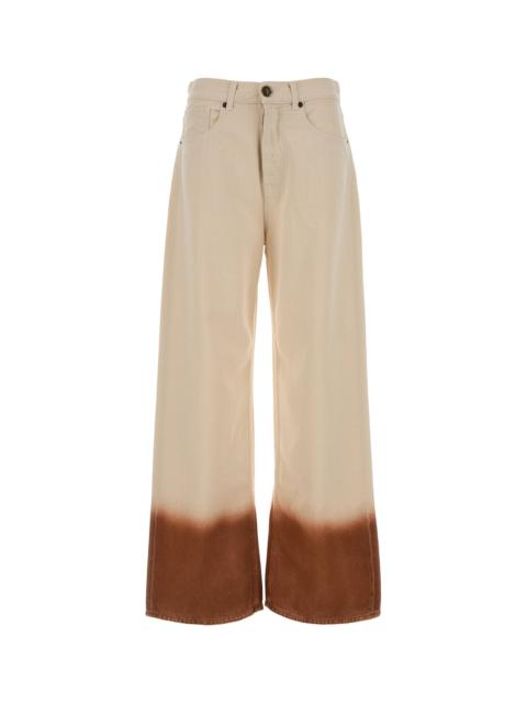 Alanui Two-tone denim wide-leg jeans