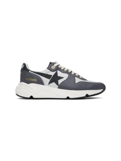 Golden Goose Gray & Silver Running Sole Sneakers