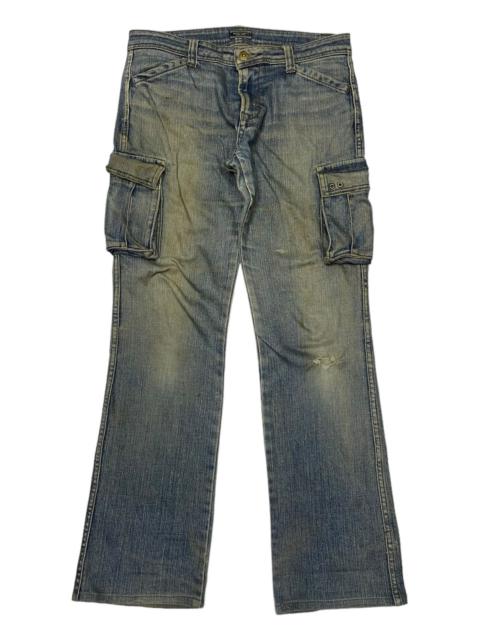 Other Designers Archival Clothing - 🔥RUSTY FLARE DENIM CARGO JEANS DISTRESS SWEET CAMEL