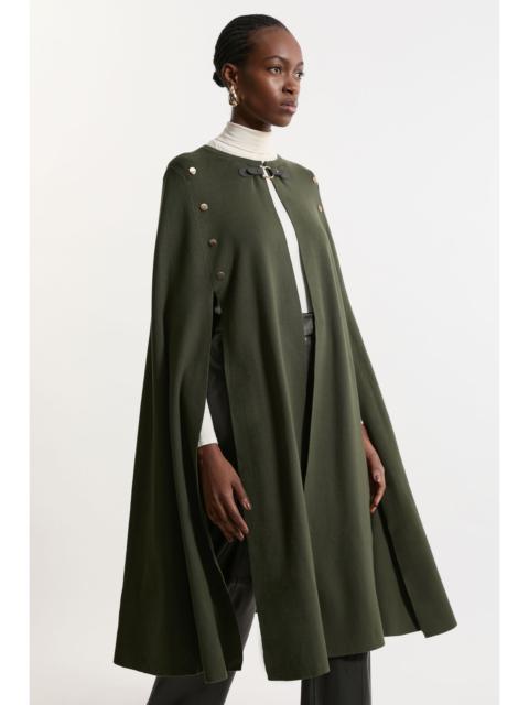 KAREN MILLEN Tall Viscose Blend Military Knit Longline Cape