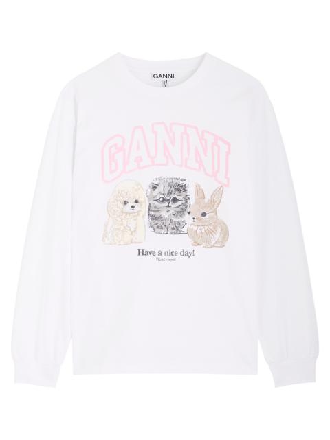 GANNI Ganni Printed Cotton T-shirt
