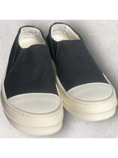Rick Owens Black Canvas Boat Slip On