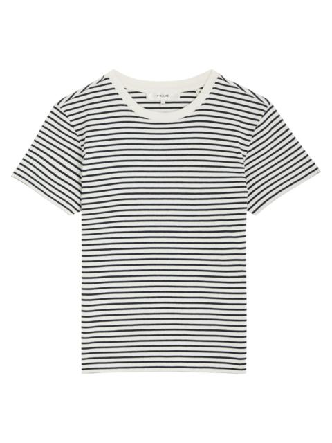 FRAME Frame The Baby Tee Striped Cotton T-shirt