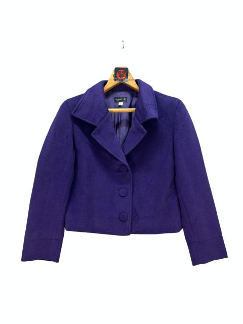 Other Designers agnes b. - AGNES B PARIS PURPLE WOOL CROPPED JACKET #7584-155
