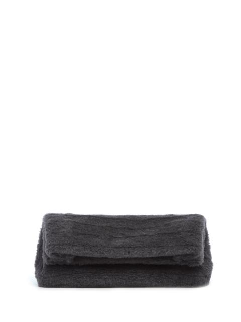 GABRIELA HEARST Phoebe Clutch in Dark Grey Virgin Wool Silk Cashmere Fur