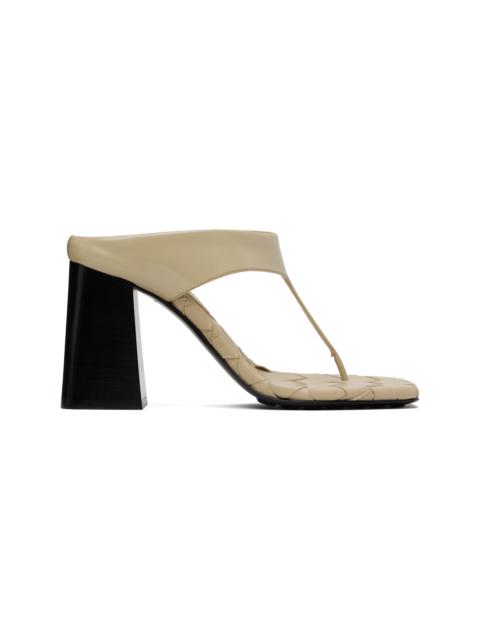 Bottega Veneta Beige Marella Thong Heeled Sandals