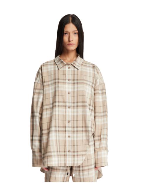 THE ATTICO Beige Eliza Checkered Shirt