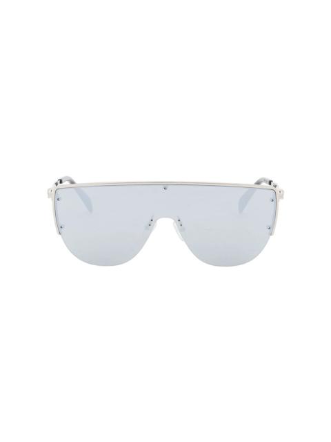 Alexander Mcqueen Sunglasses With Mirrored Lenses And Mask-Style Frame Women
