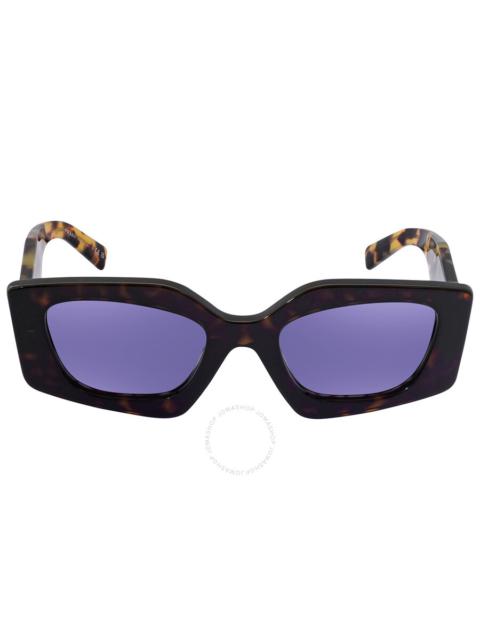 Prada Prada Violet Mirrored Internal Silver Irregular Ladies Sunglasses PR 15YS 2AU05Q 51