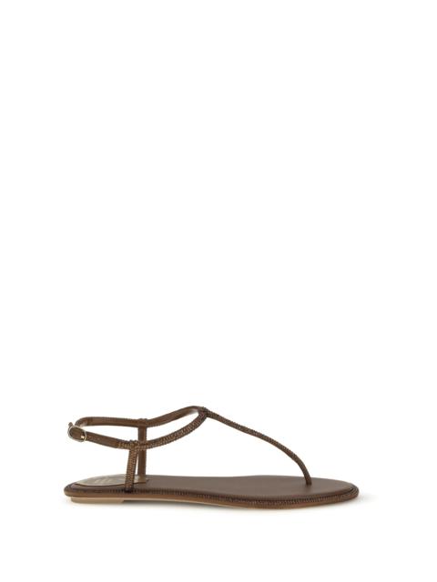 RENE CAOVILLA Rene Caovilla Diana Sandals with Crystals Brown