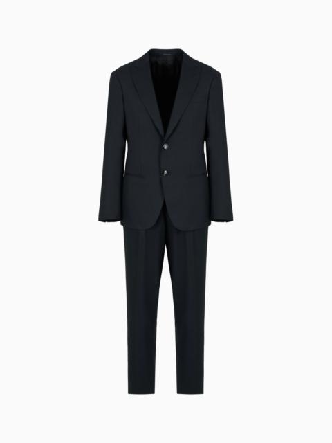 GIORGIO ARMANI Single-breasted Soho line suit in virgin wool armure