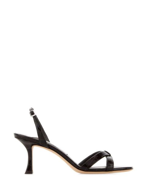 JIMMY CHOO Jimmy Choo Women Dark Brown Suede Elsy 70 Sandals