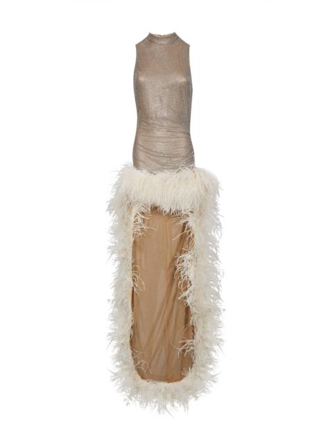 Other Brands GIUSEPPE DI MORABITO
Silver crystal-embellished tulle asymmetric maxi dress