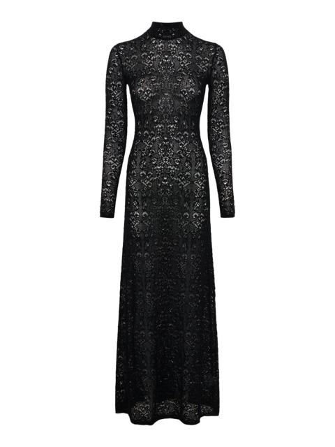 GABRIELA HEARST Anya Knit Maxi Dress in Black Merino Wool Cashmere