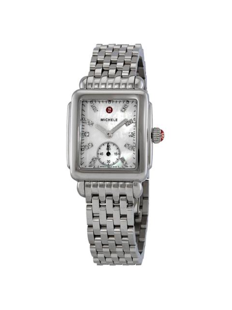 Other Designers Michele Ladies Deco 16 Mother of Pearl Diamond Dial Watch MWW06V000002