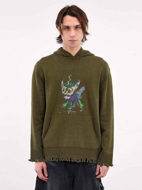 We11done Grunge Printed Knit Hoodie