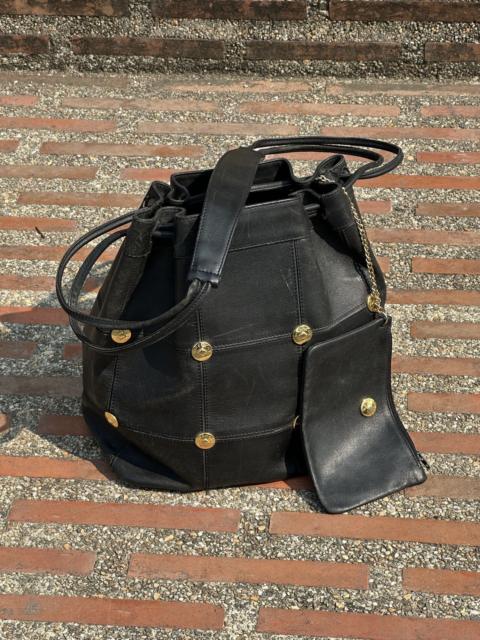 Givenchy 90's Givenchy Gold Studded Leather Bucket Bag w/ Pouch