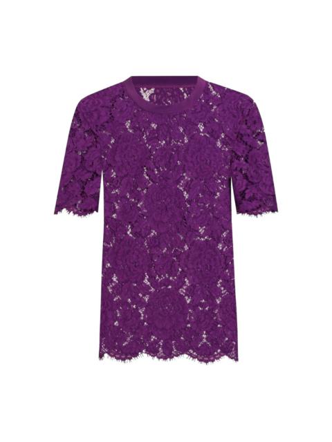 lace-detailing T-shirt