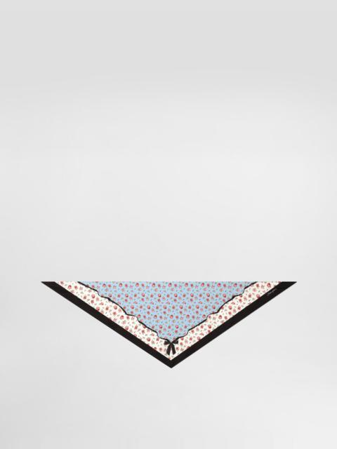 Dolce & Gabbana Small rose-print silk twill triangle scarf