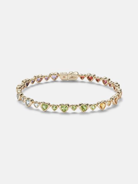 ROXANNE FIRST Heart 2 Heart 14kt gold bracelet with gemstones