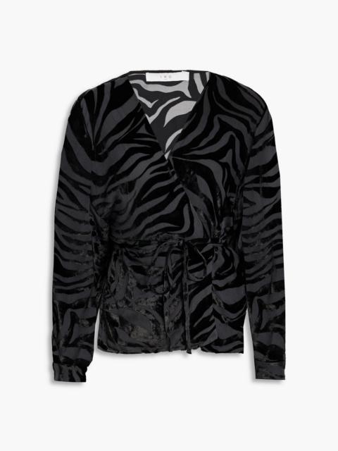 Other Designers Nurat devoré-velvet wrap blouse