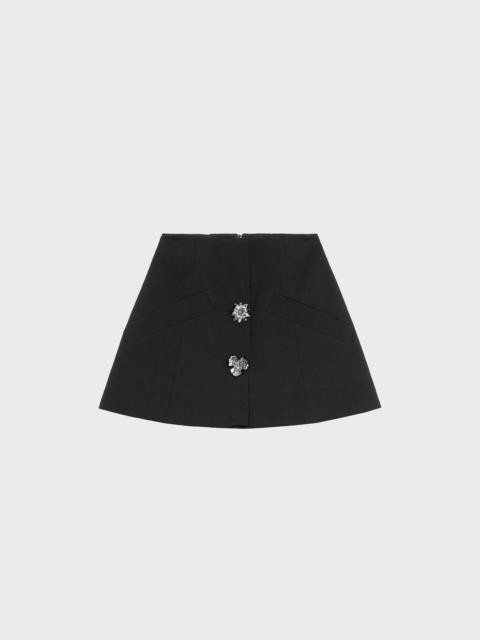 Blumarine DOUBLE CRÊPE SKIRT WITH METAL FLOWERS