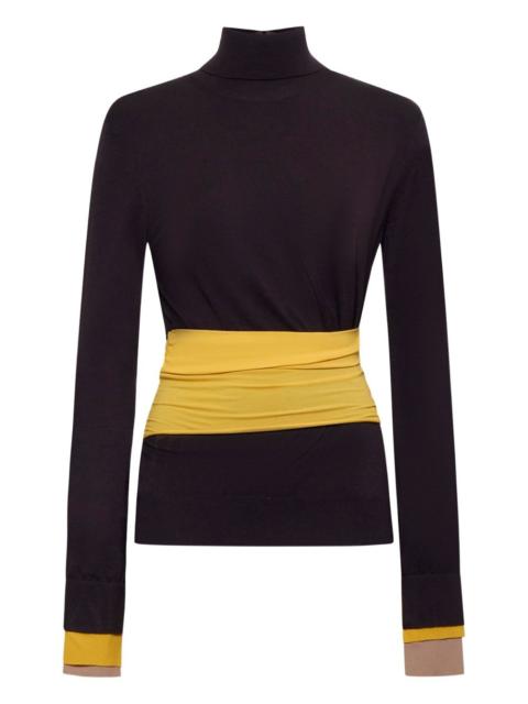 FENDI turtleneck waistband-detail sweater