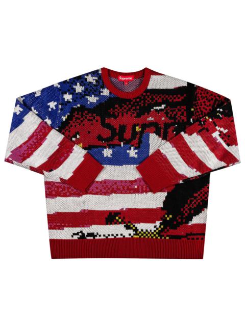 Supreme Supreme Digital Flag Sweater 'Red White Blue' SUP