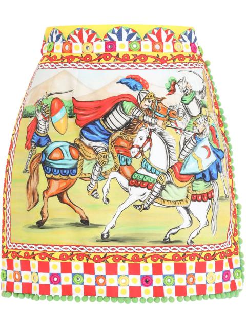 Dolce & Gabbana graphic-print high-waisted skirt