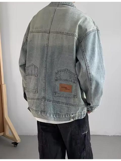 Other Designers Japanese Brand - Wash Blue Denim Jacket - Classic Button-Up Distressed