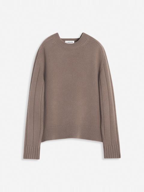 SWEATER WITH RIBBED SLEEVES