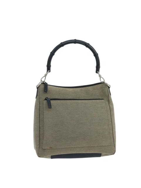 GUCCI GUCCI Bamboo Hand Bag Outlet Canvas Beige