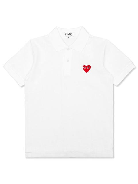 Comme des Garçons PLAY COMME DES GARCONS PLAY WOMEN'S RED HEART POLO SHIRT - WHITE