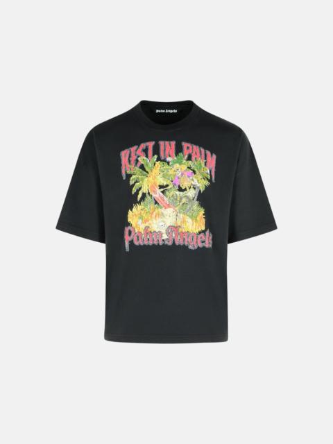 Palm Angels 'REST IN PALM' BLACK COTTON T-SHIRT