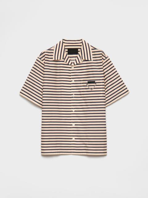 Prada Striped cotton and silk bowling shirt
