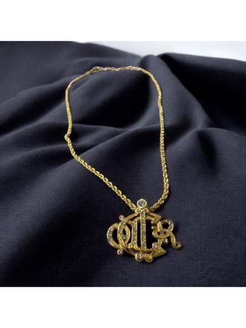 Other Designers Christian Dior Monsieur - VINTAGE CHRISTIAN DIOR EMBLEM GOLD TONE NECKLACE