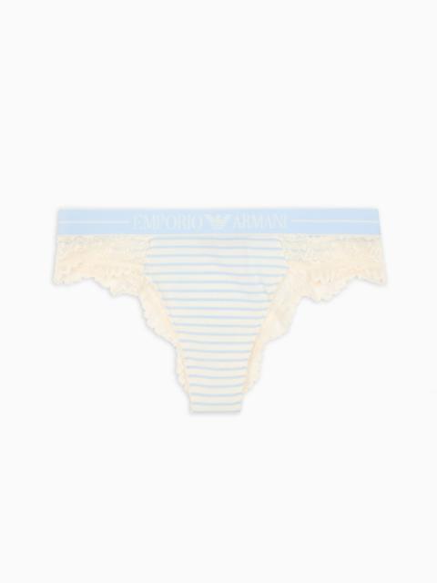 EMPORIO ARMANI ASV RIBBED RECYCLED-JERSEY BRAZILIAN BRIEFS