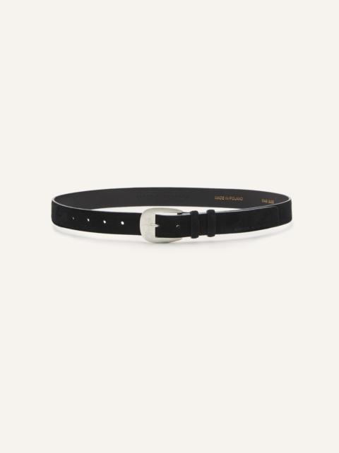 MAGDA BUTRYM Antique silver buckle belt in black